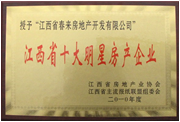 2010年度上饶荣誉证书